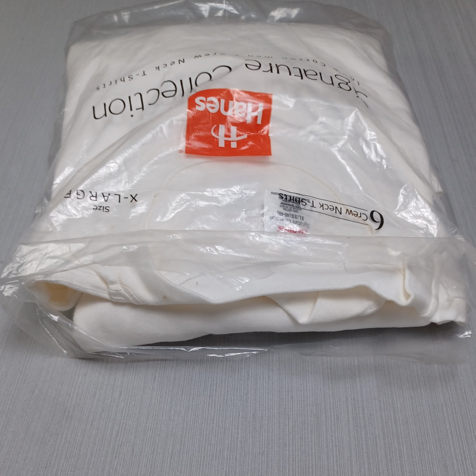 Hanes Signature Collection 3-Pack T-Shirts Mens XL 46-48 White 100% Cotton 1998