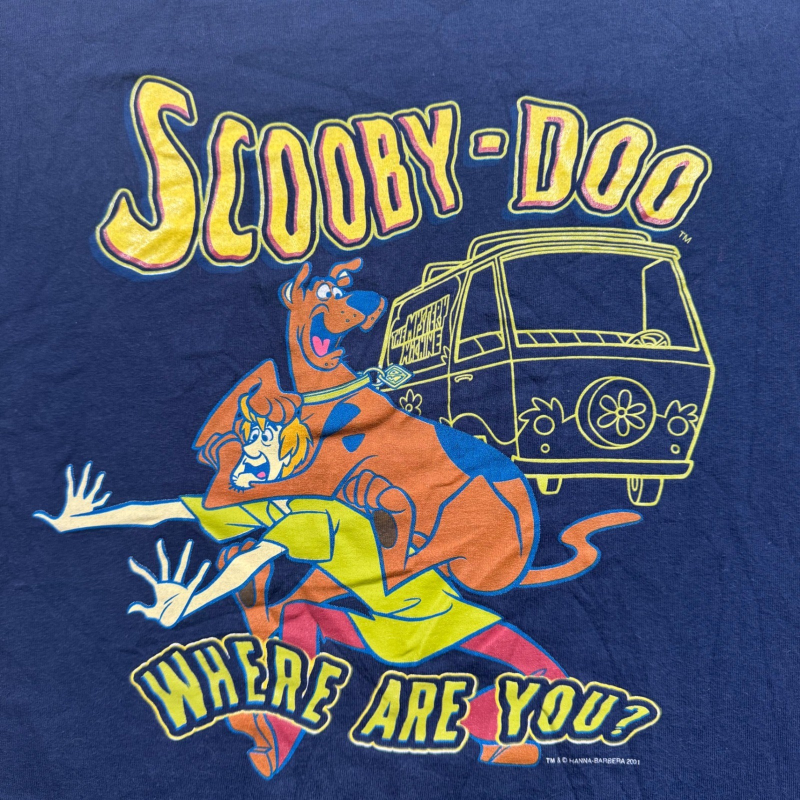 Scooby-Doo T-Shirt Unisex Medium Navy Blue 2001 Mystery Machine Graphic Y2K Tee