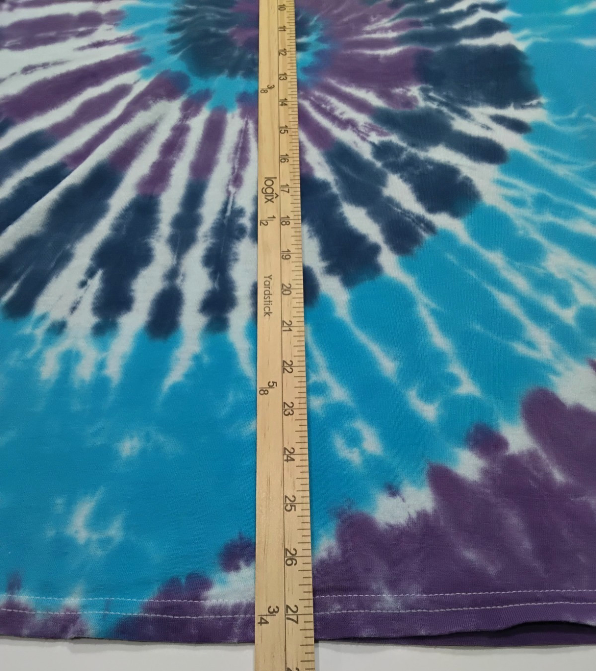 New Tie Dye Men’s T-Shirt Purple Blue Adult Large Multicolor Summer Spiral