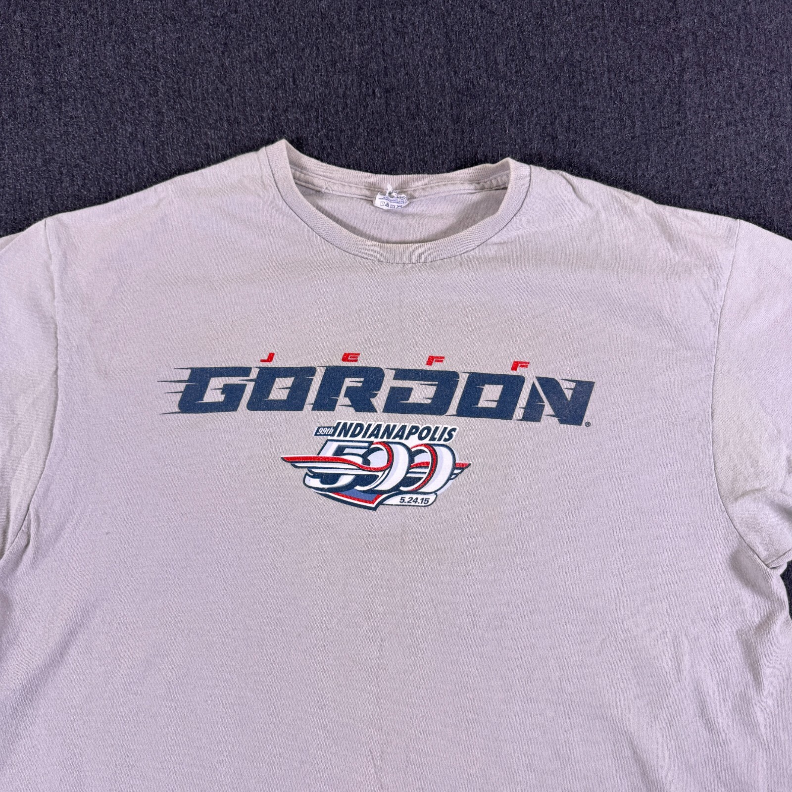Delta Pro Weight Mens White Jeff Gordon 99th Indianapolis 500 T-Shirt Size Large