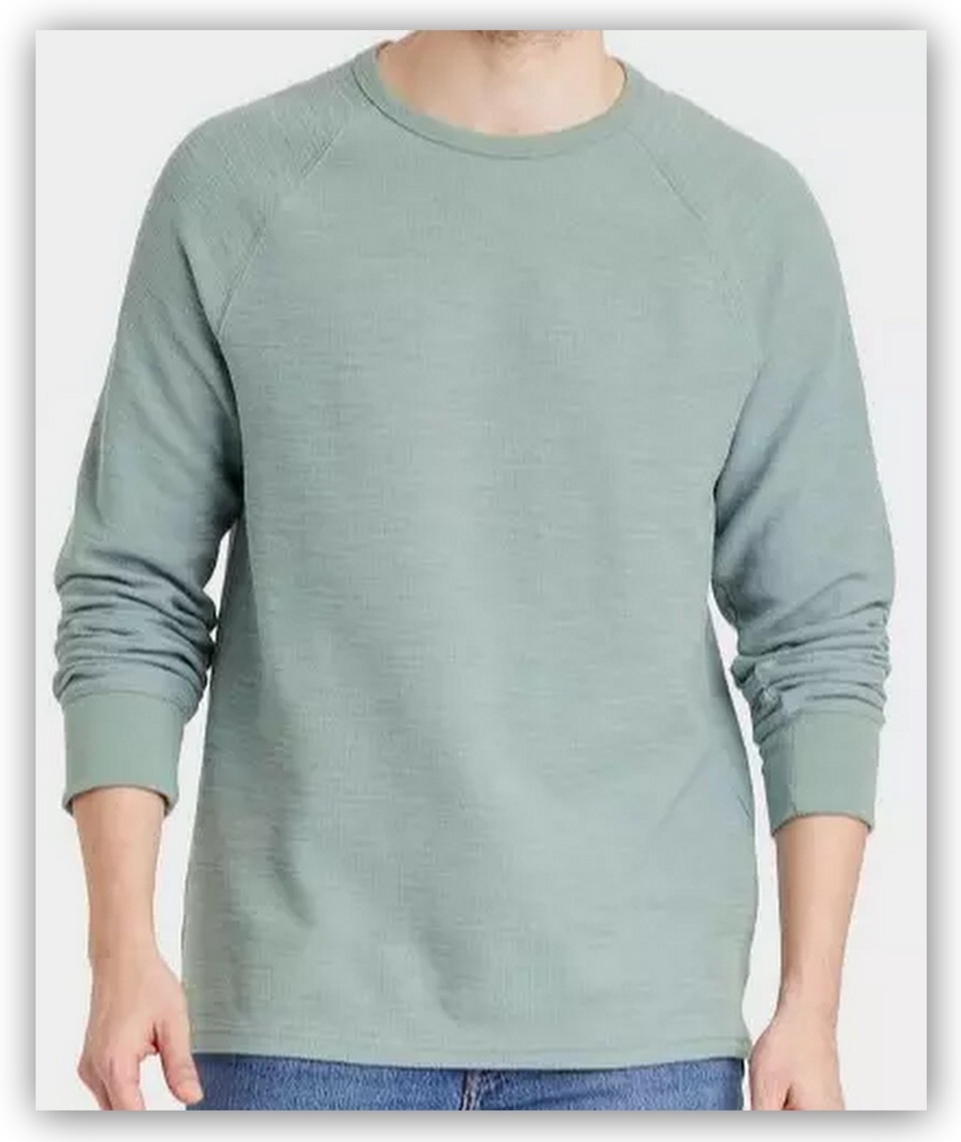 Men’s Long Sleeve TEXTURED PULLOVER Shirts Crewneck Goodfellow