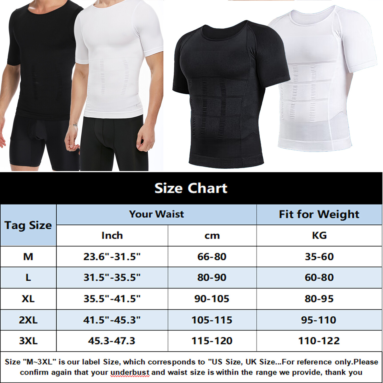 Men Slimming Body Shaper Plus Size Tank Tops Compression Vest Posture Corrector