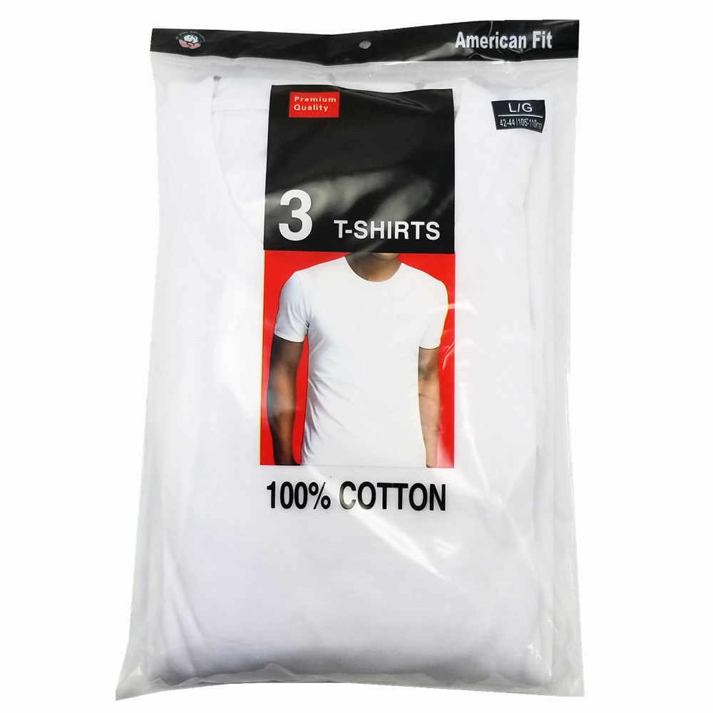 New 3 Pack Mens 100% Cotton Tagless Crew-Neck T-Shirt Undershirt Tee White S-XL