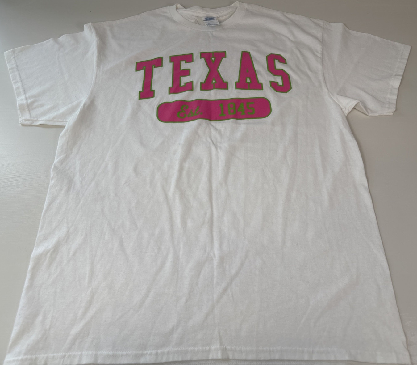 Delta Pro Weight Texas T-shirt Unisex Short Sleeve White Size Large