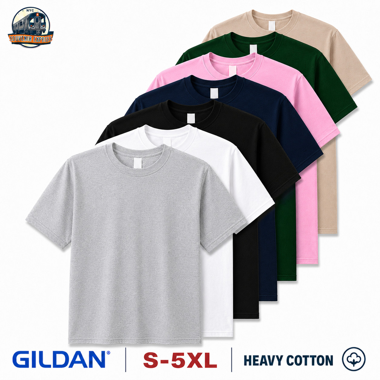Gildan Heavy Cotton 5000 T-Shirt 3 & 5 Pack Men’s Fashion Color Cotton Tee S-5XL