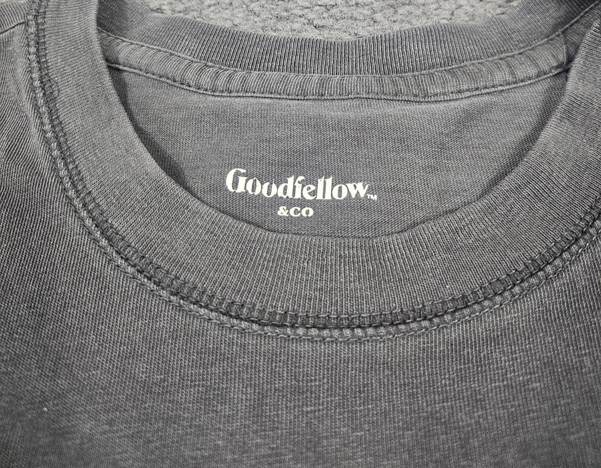Men’s Crew Neck T Shirt 2 PK Medium Black Charcoal Pocket Relaxed Fit Goodfellow
