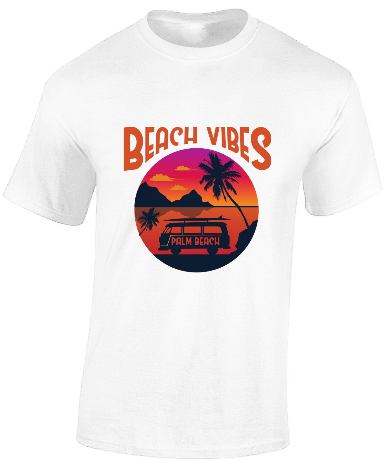 BEACH VIBES MENS T SHIRT SUMMER HOLIDAY CASUAL CLOTHING FASHION GIFT TOP