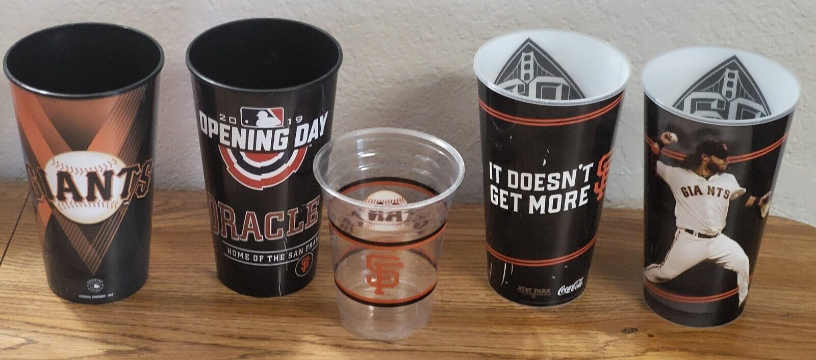 Lot of 18 San Francisco Giants Items 3 Hat, 13 Cups 2 Signs 2010 2017 2019 AT&T