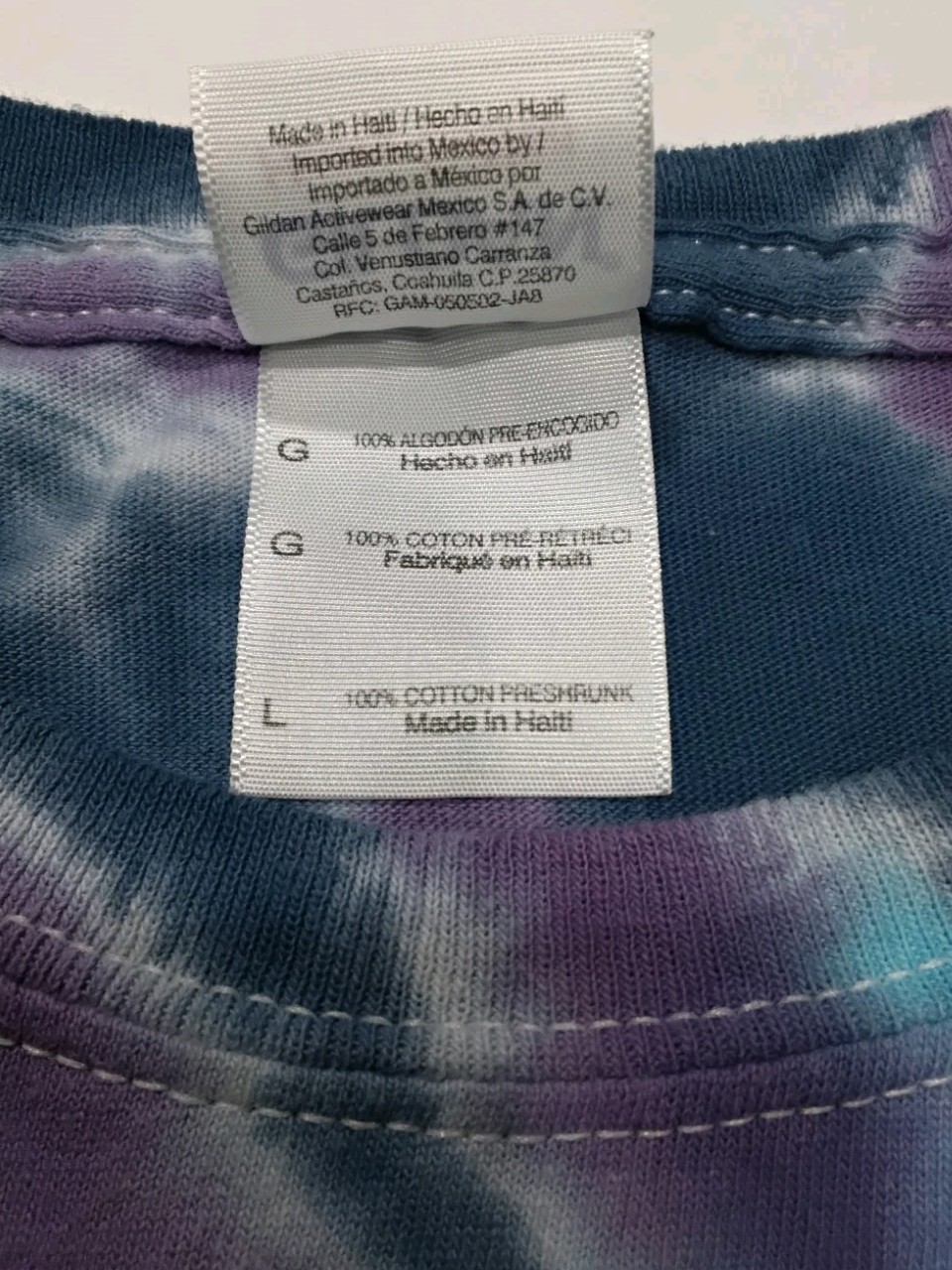 New Tie Dye Men’s T-Shirt Purple Blue Adult Large Multicolor Summer Swirl Spiral