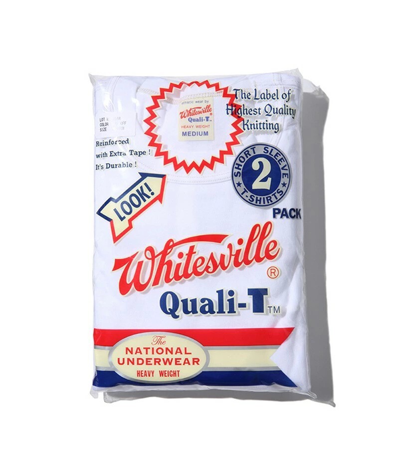 WHITESVILLE 2-PACK T-SHIRT – White, Black, Navy, Gray [ WV73544 ] Made in Japan