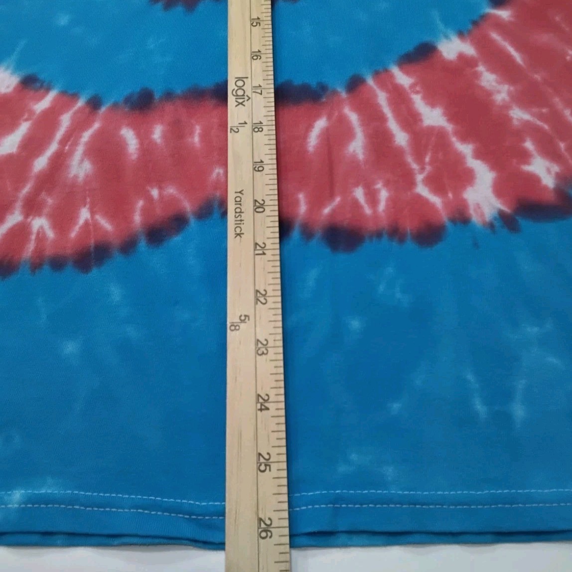 New Tie Dye Mens Small T-Shirt Blue Red Multicolor Circle Swirl Spiral