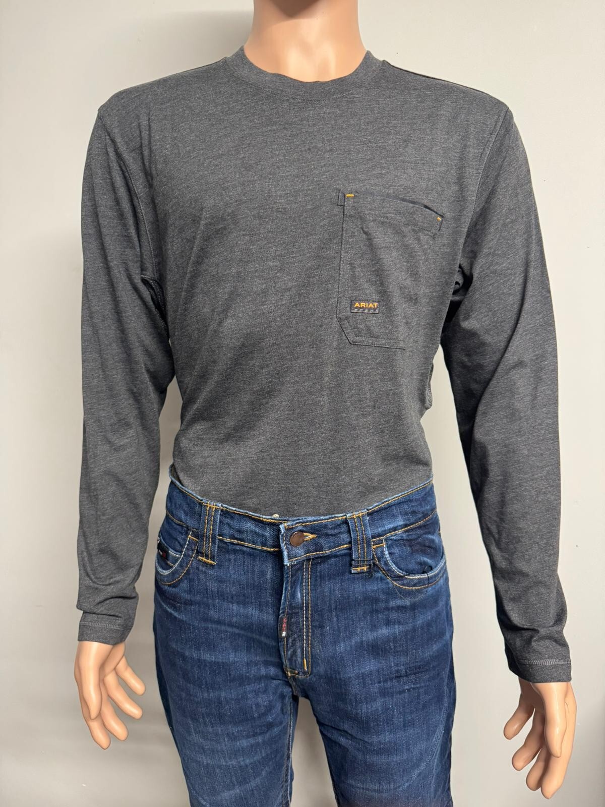 Ariat Rebar T-Shirt Mens Gray Long Sleeve Graphic Workwear Utra breathable