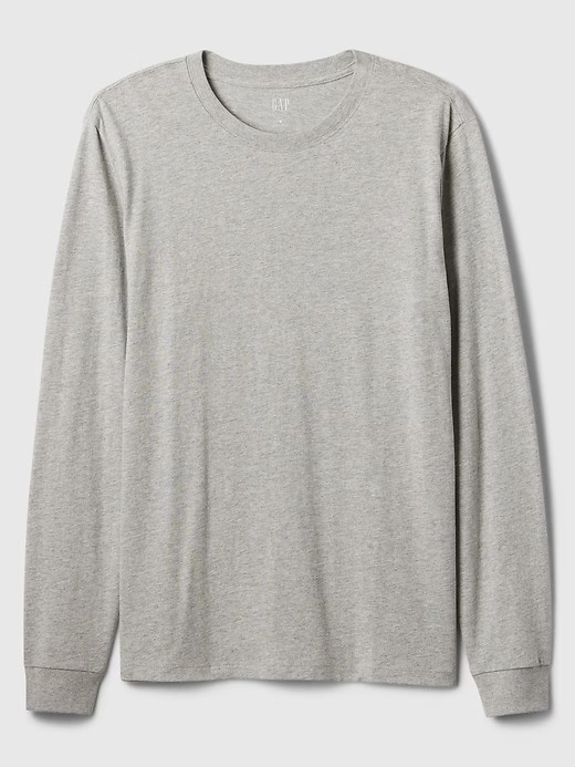 NWT GAP Everyday Long-Sleeve Tee Shirt T-Shirt 100% cotton Heather Gray Men M L