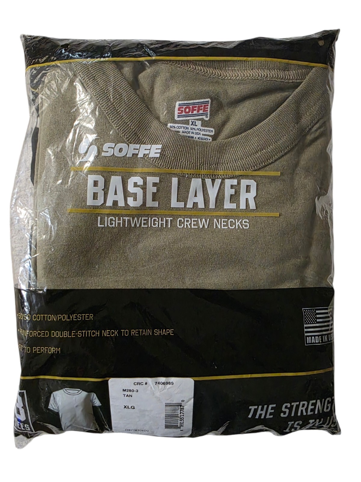 NEW XL Soffe 50/50 Military US Army USAF/T-Shirt Undershirt 3-Pack – OCP Tan 499