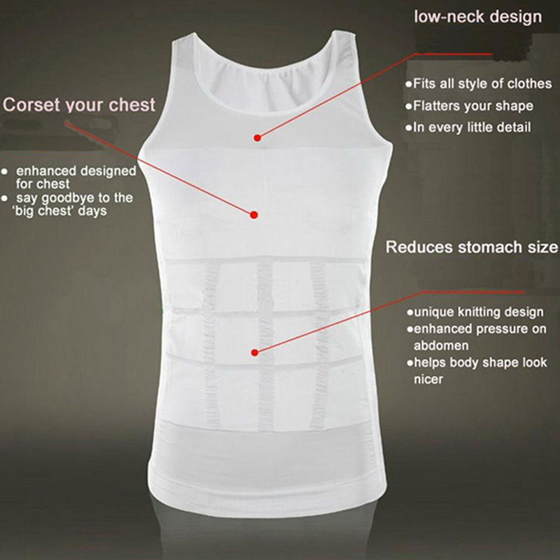 Men Slimming Gynecomastia Chest Belly Compression Body Shaper Tanktop Vest Shirt