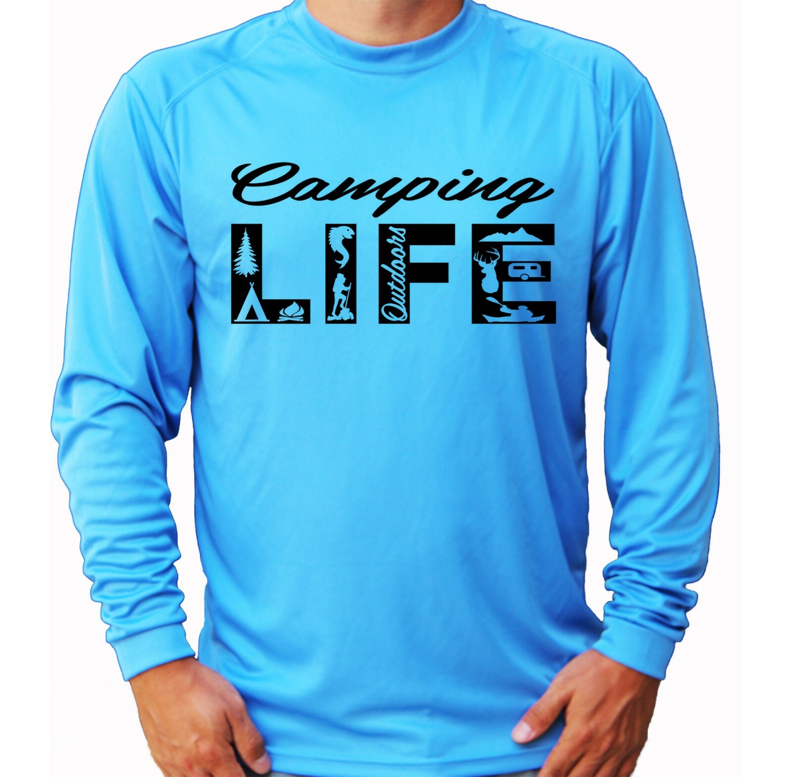 Camper Van Bus Camping Life Long Sleeve UPF 30 T-Shirt Boat Sport UV Protection