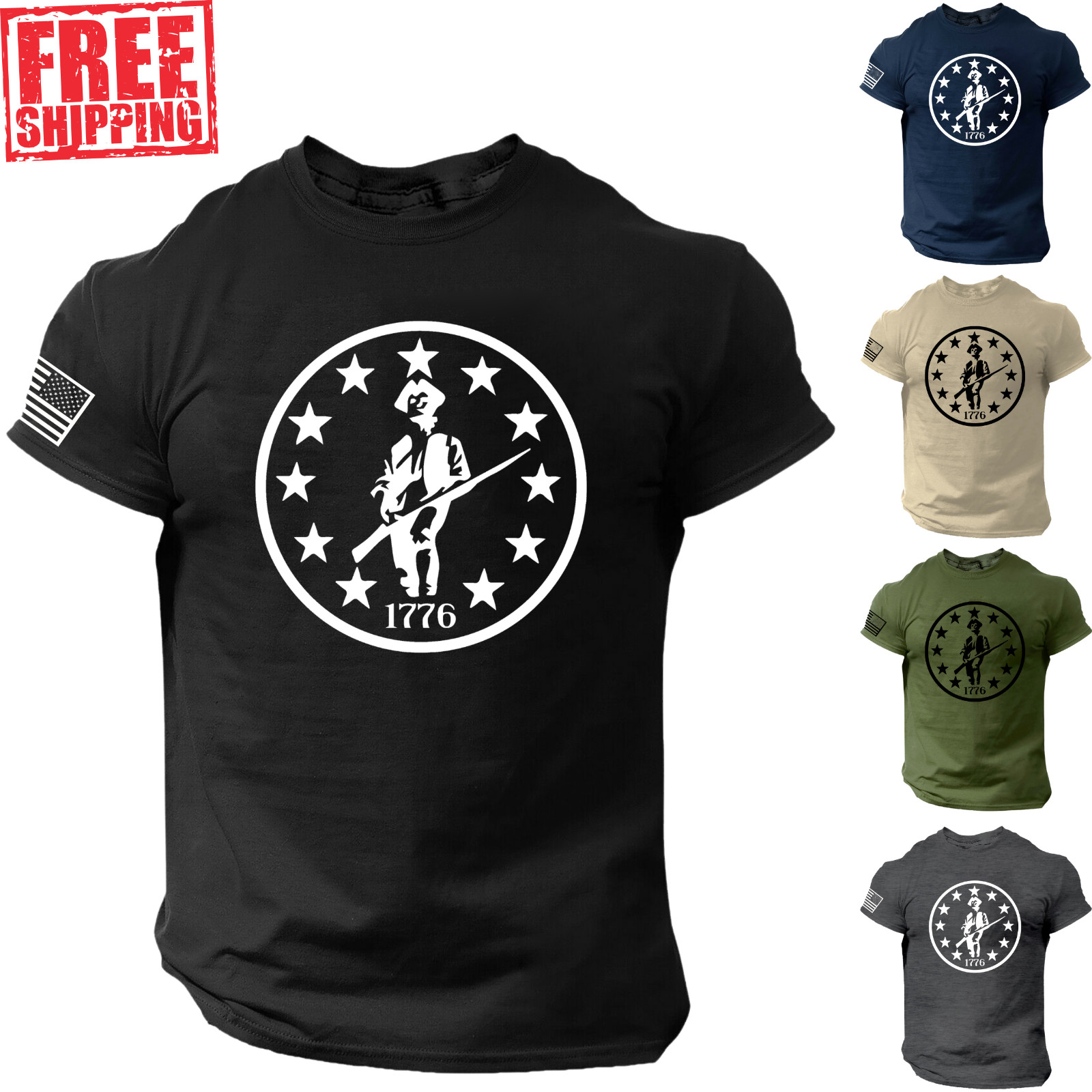 1776 Minutemen T-SHIRT AMERICAN✔ PATRIOTIC✔ U.S.A.✔ 2ND AMENDMENT