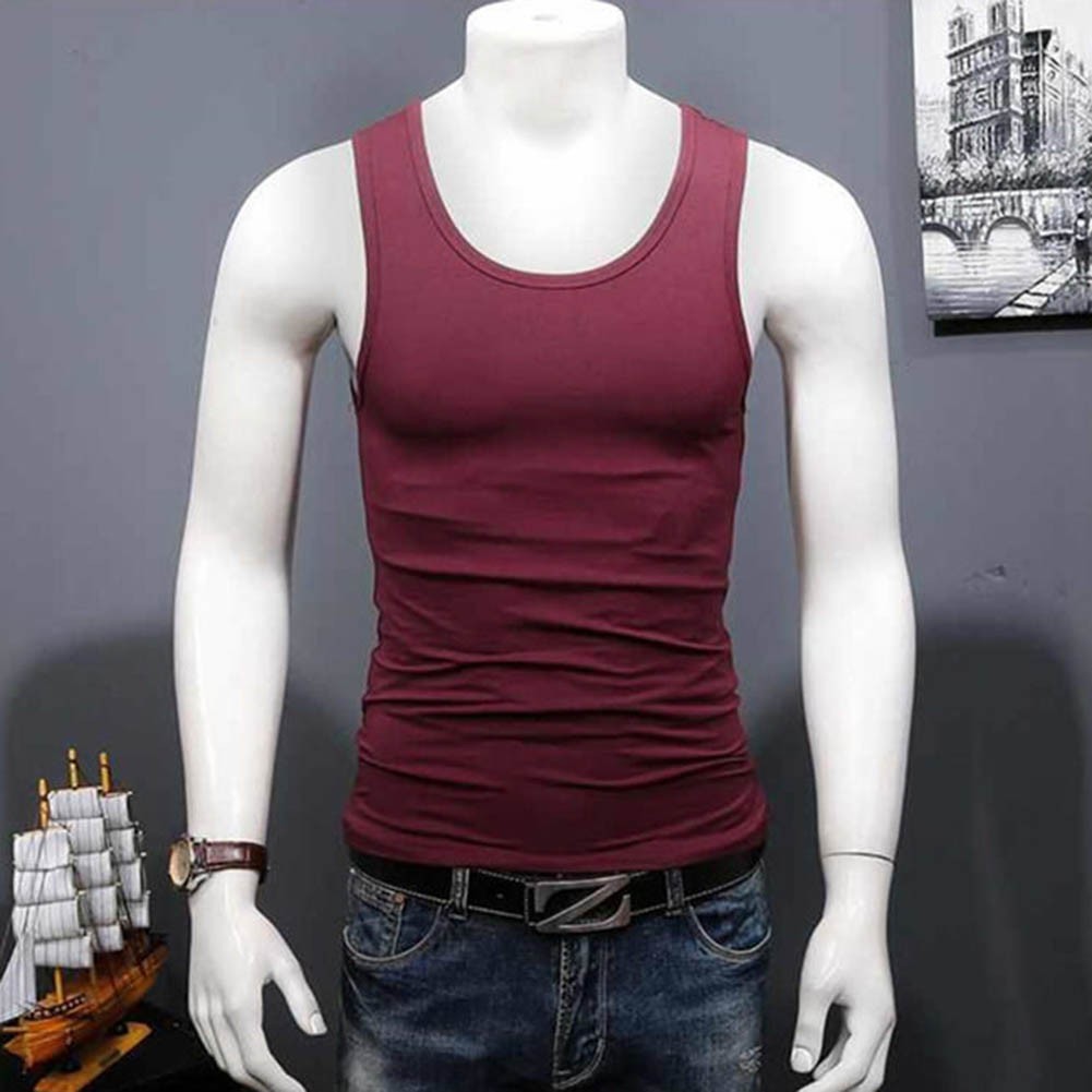 Men’s U-Neck Tank Top Sleeveless Fitness Vest for Gym Training and Sports Use