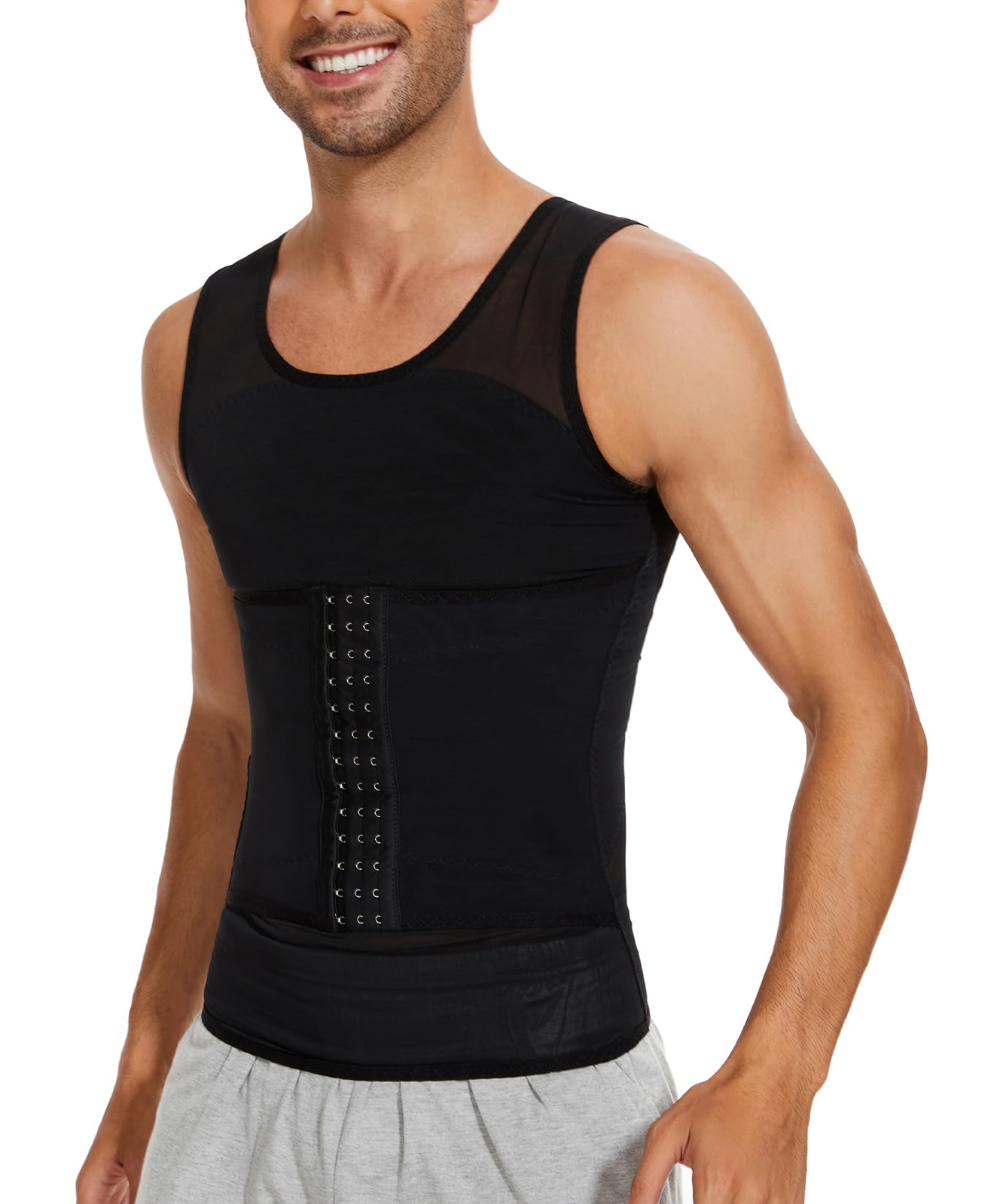 Men Compression Shirts Body shaper Tummy Control Underwear Slimming Girdle US
