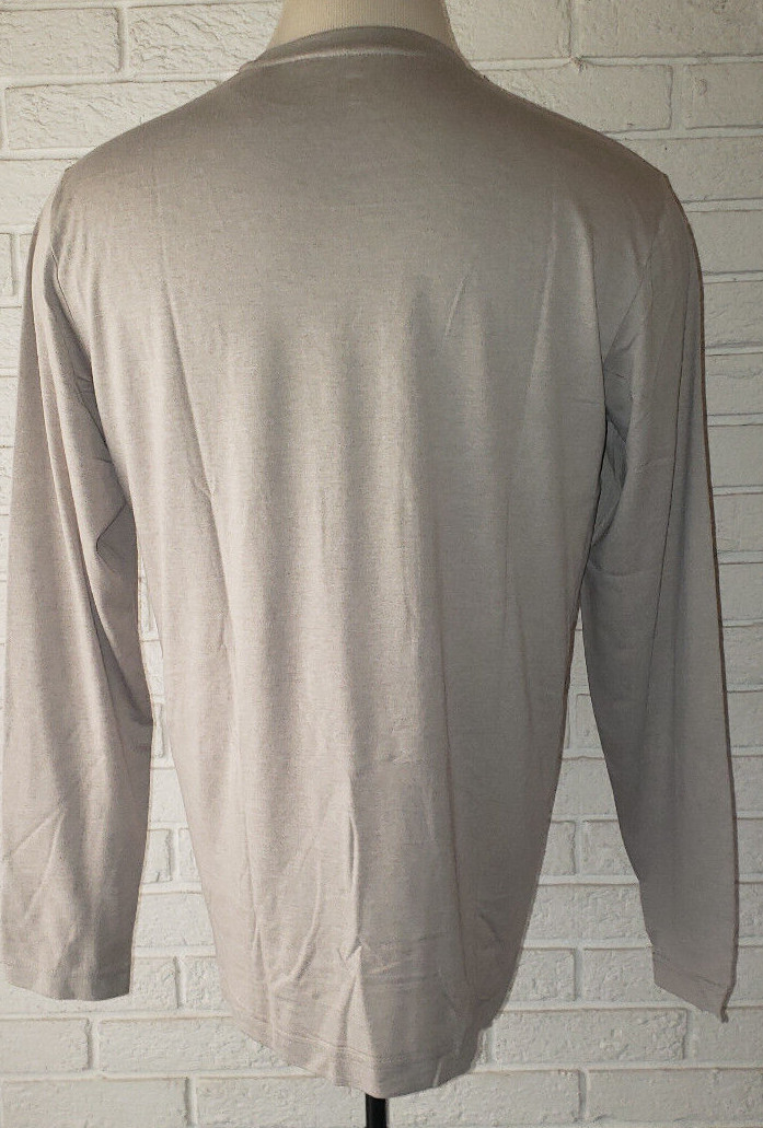 Men’s Athletic Works Tan Long Sleeve Crew T-Shirt Top Sizes S, M, L, XL,2X
