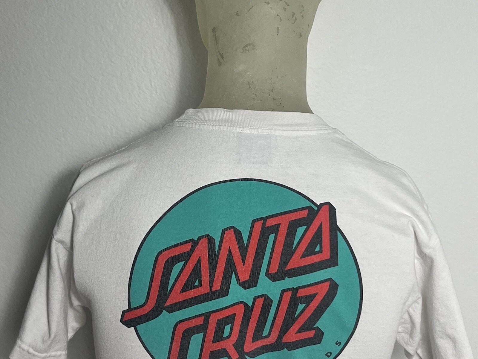 Santa Cruz Skateboards Graphic T-Shirt Mens Unknown Size White Logo Short Sleeve