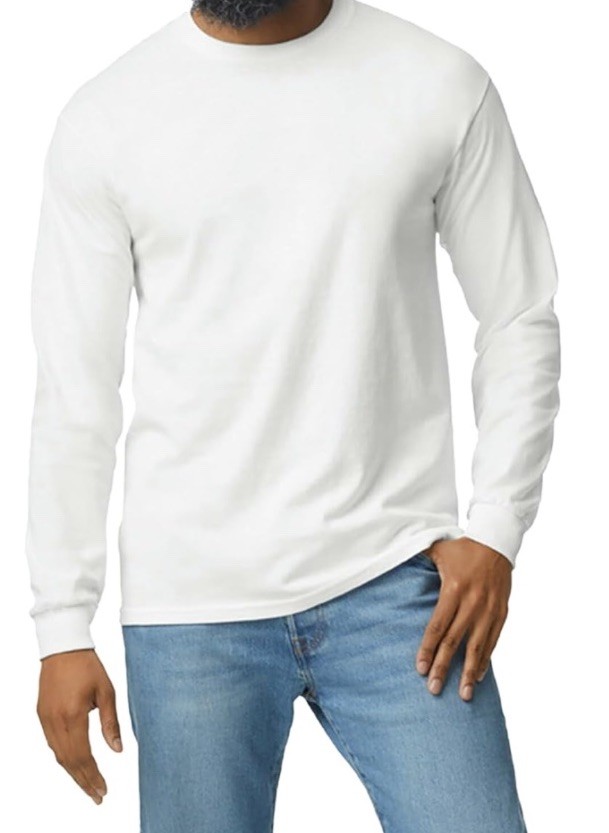 GD180 Gildan G540 Mens Long Sleeve Heavy Cotton Crew Neck 2 Pack TShirt XL C1085