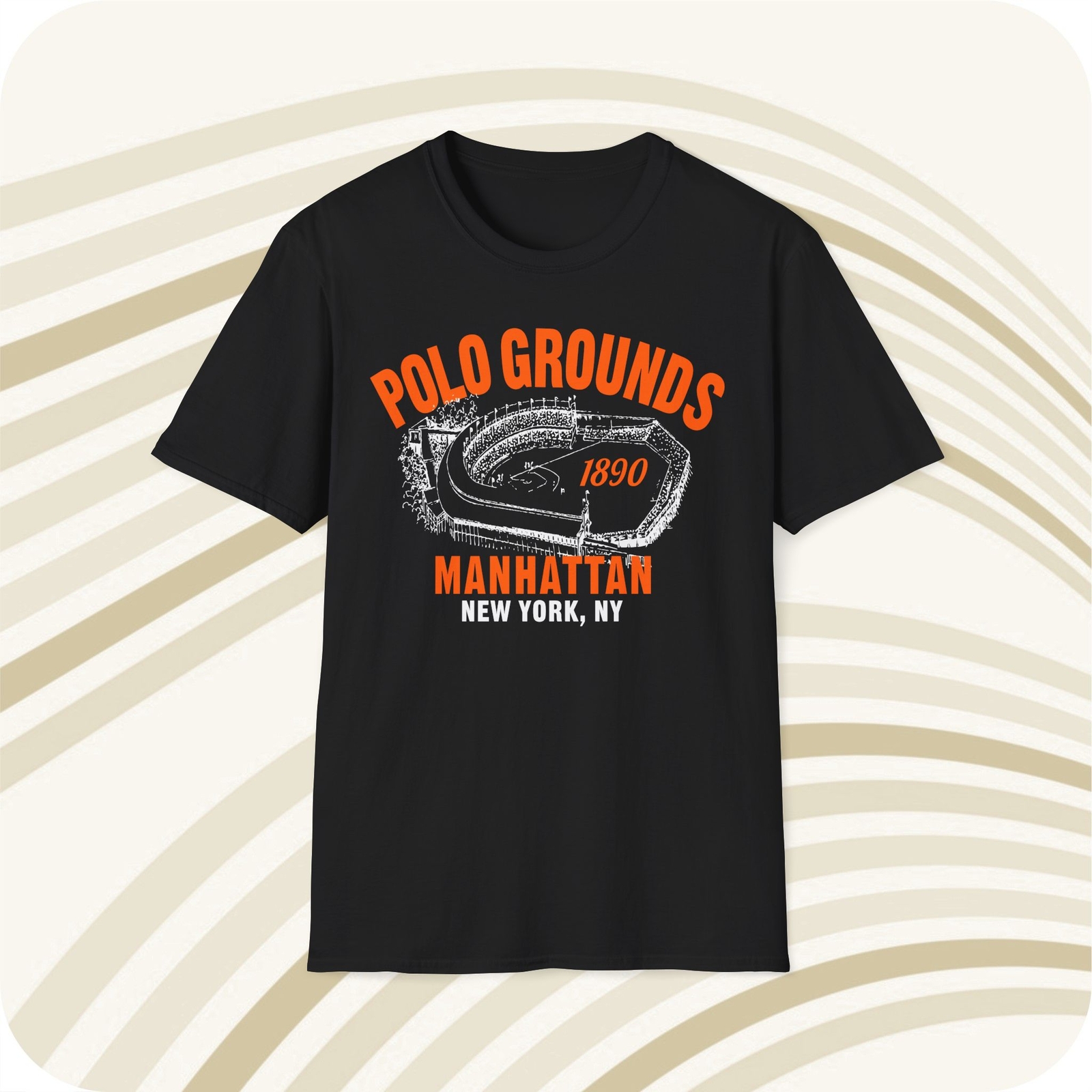 Throwbackmax Polo Grounds 1890 Classic Cut Baseball T-Shirt – New York Giants