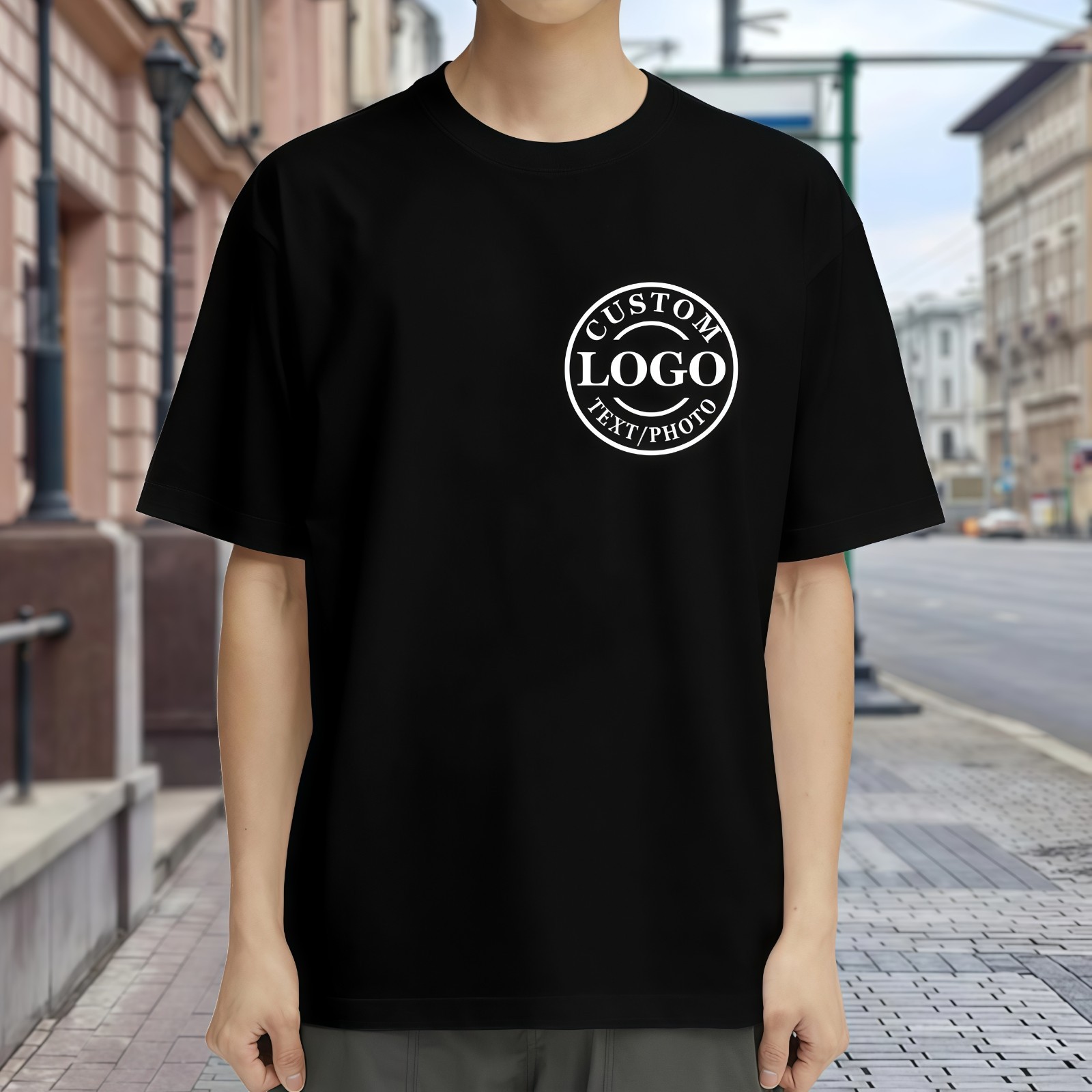 Custom T-Shirt Personalized Unisex Front & Back Print Your Photo Logo Design