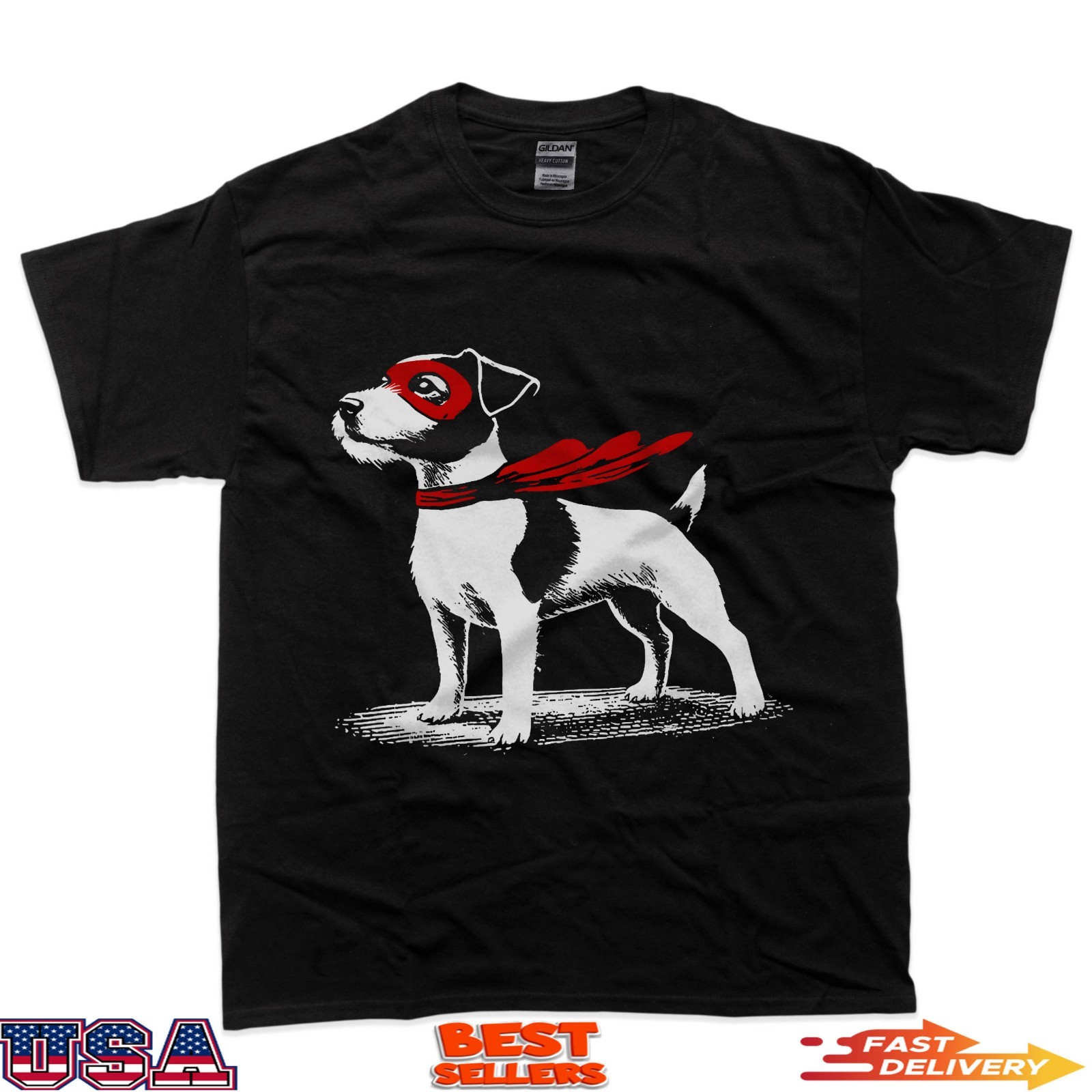 Superhero Dog Cape Illustration Funny Loyal Pet Hero T-Shirt