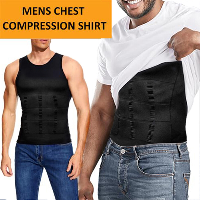 Men Body Shaper Slimming Tummy Vest Compression Shirt Tank Faja camisa de hombre