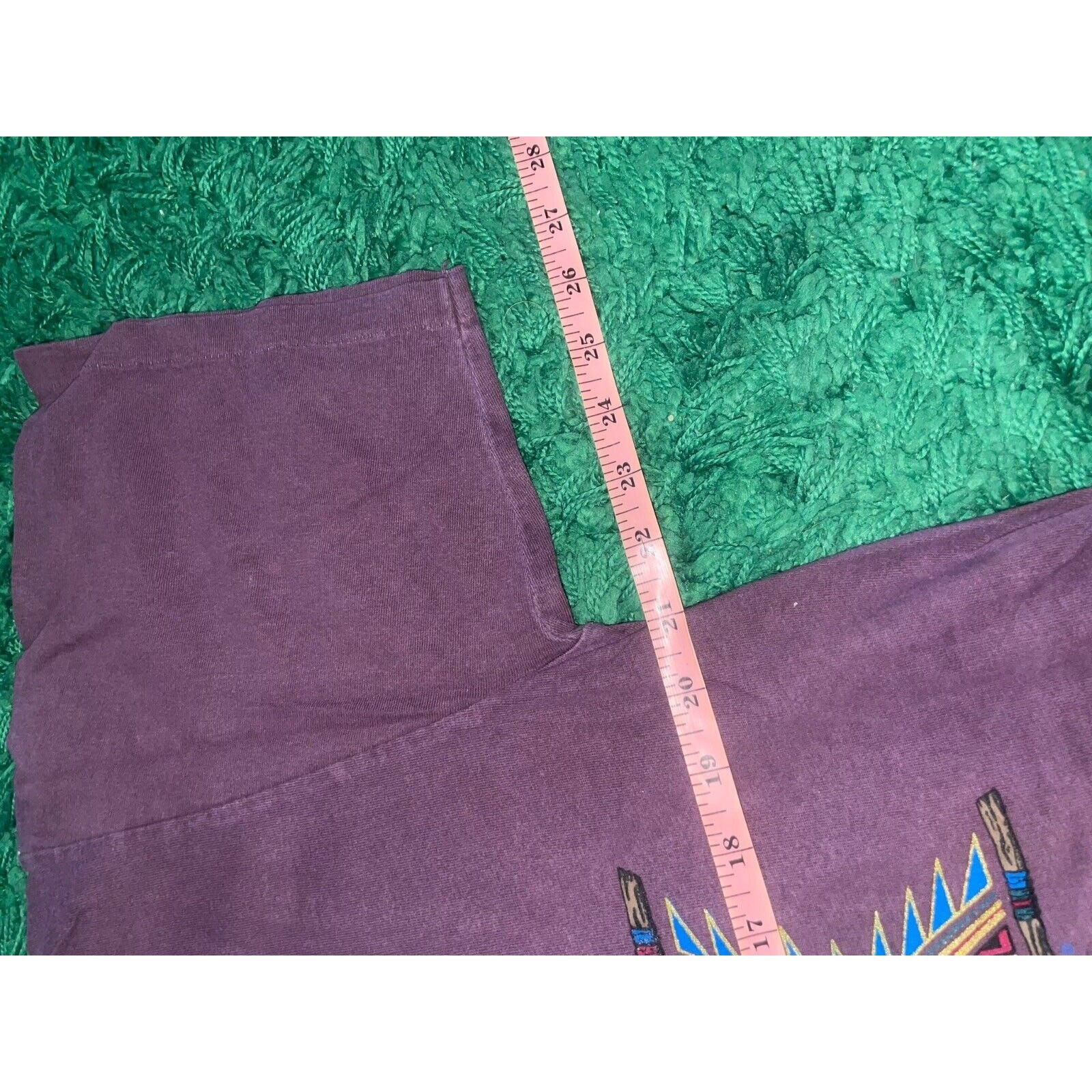 Vintage Las Vegas Native Shirt American Beaded Twigs Purple Tee 90s VTG Large