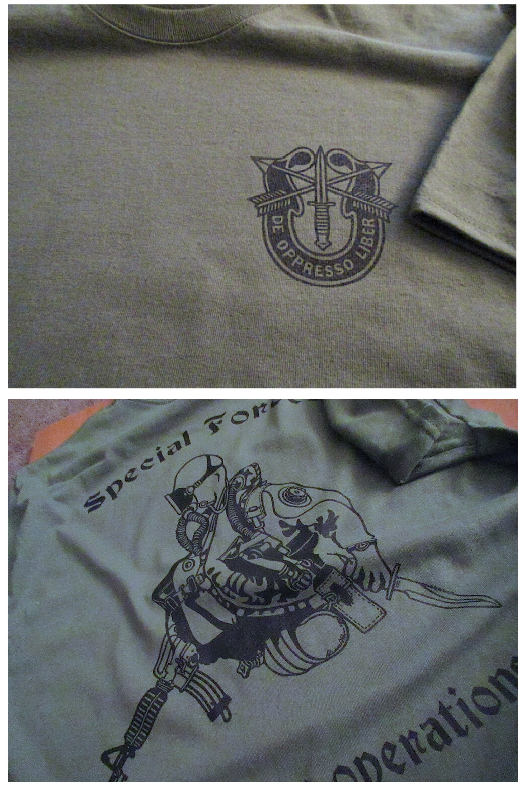 Combat Diver Special Forces Underwater Operations T-SHIRT Large USA 6oz