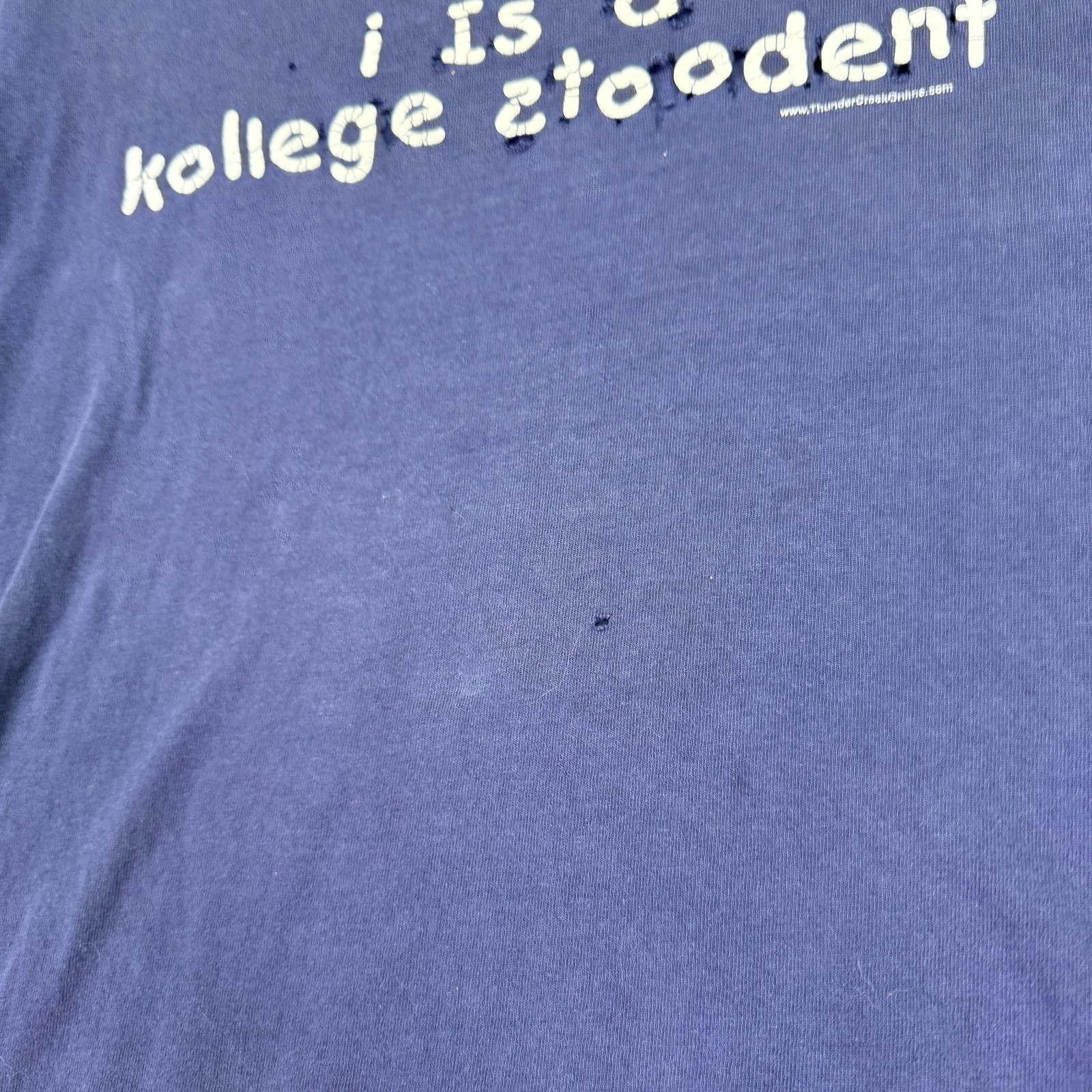 Delta Shirt Mens XL Blue I Is A Kollege Stoodent Graphic Tee Funny College