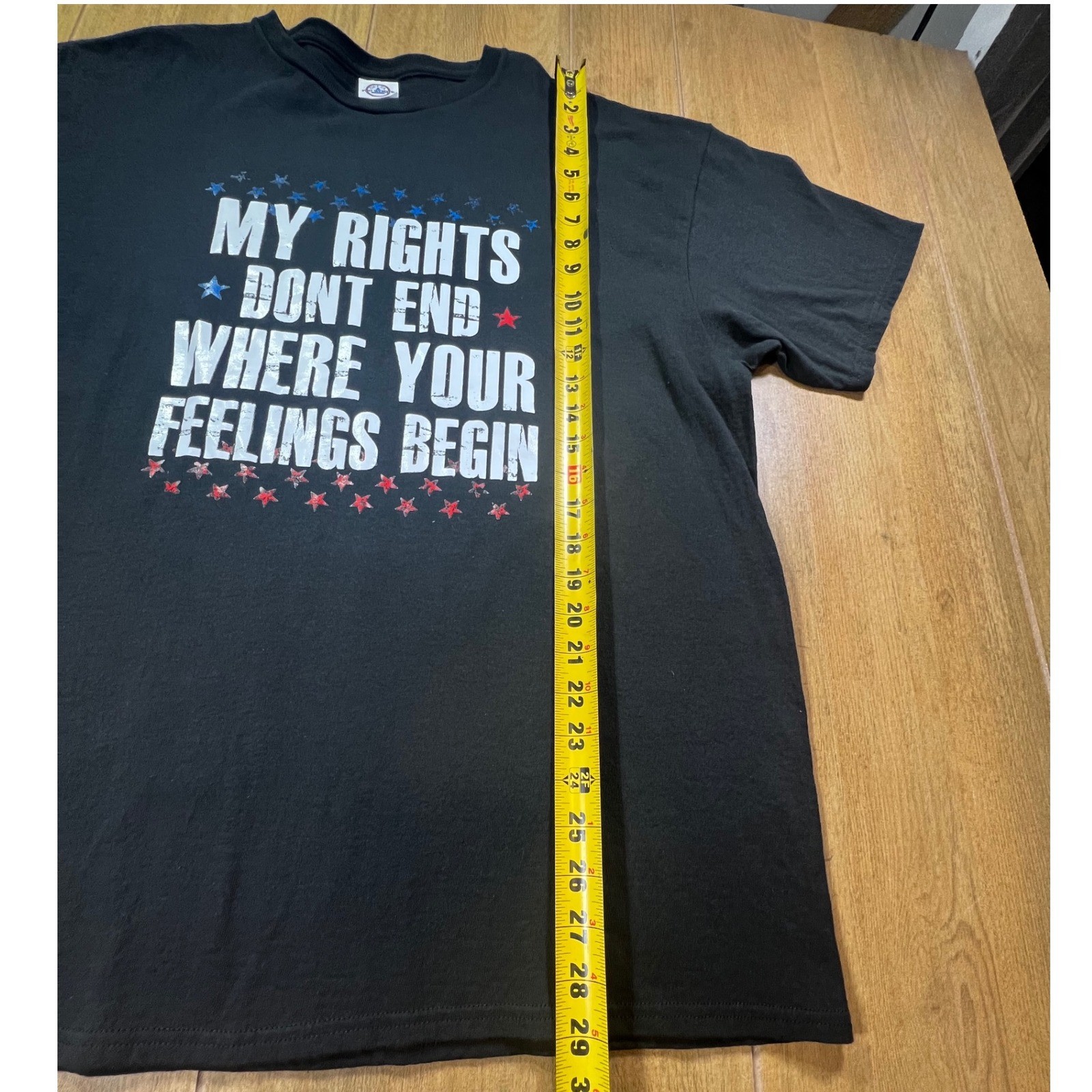 Delta Pro Black T Shirt My Rights Dont End Where Your Feelings Begin Graphic XL