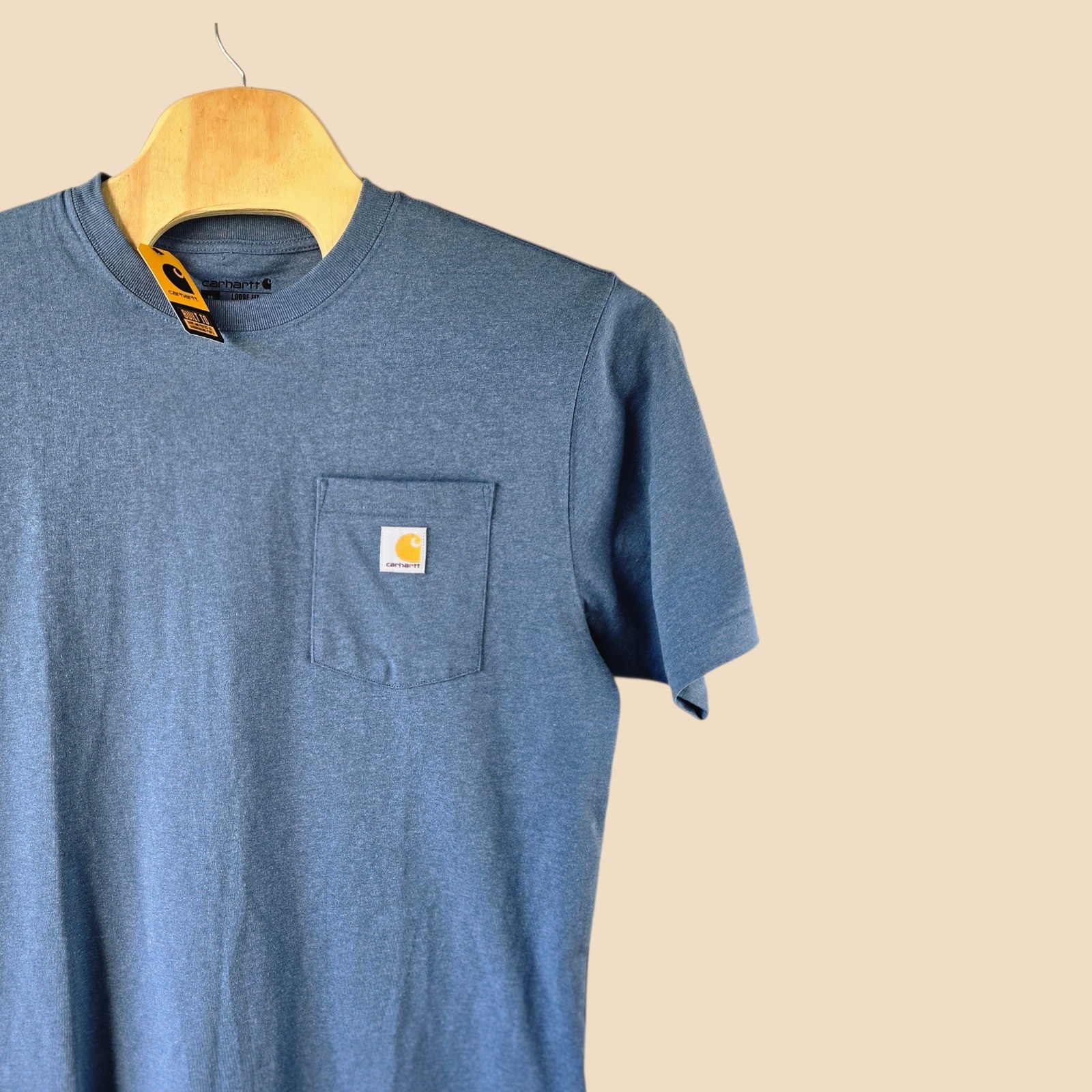 Carhartt K87 M Loose Fit Heavyweight Short Sleeve Pocket TShirt Blue Mens Medium