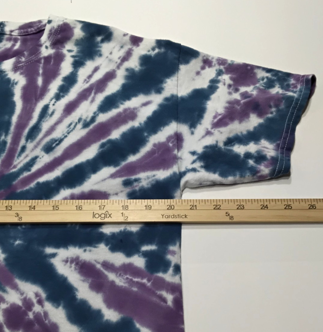 New Tie Dye Men’s T-Shirt Purple Blue Adult Large Multicolor Summer Spiral