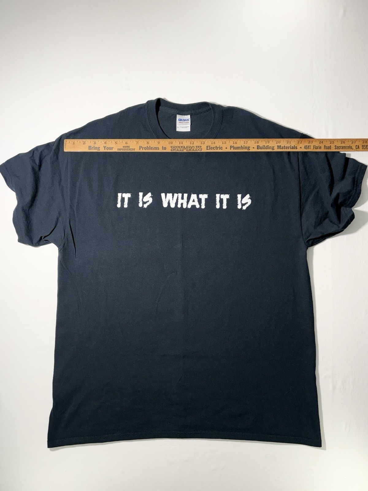 Graphic Print T-Shirt “It Is What It Is” Men’s XL Black 100% Heavy Cotton