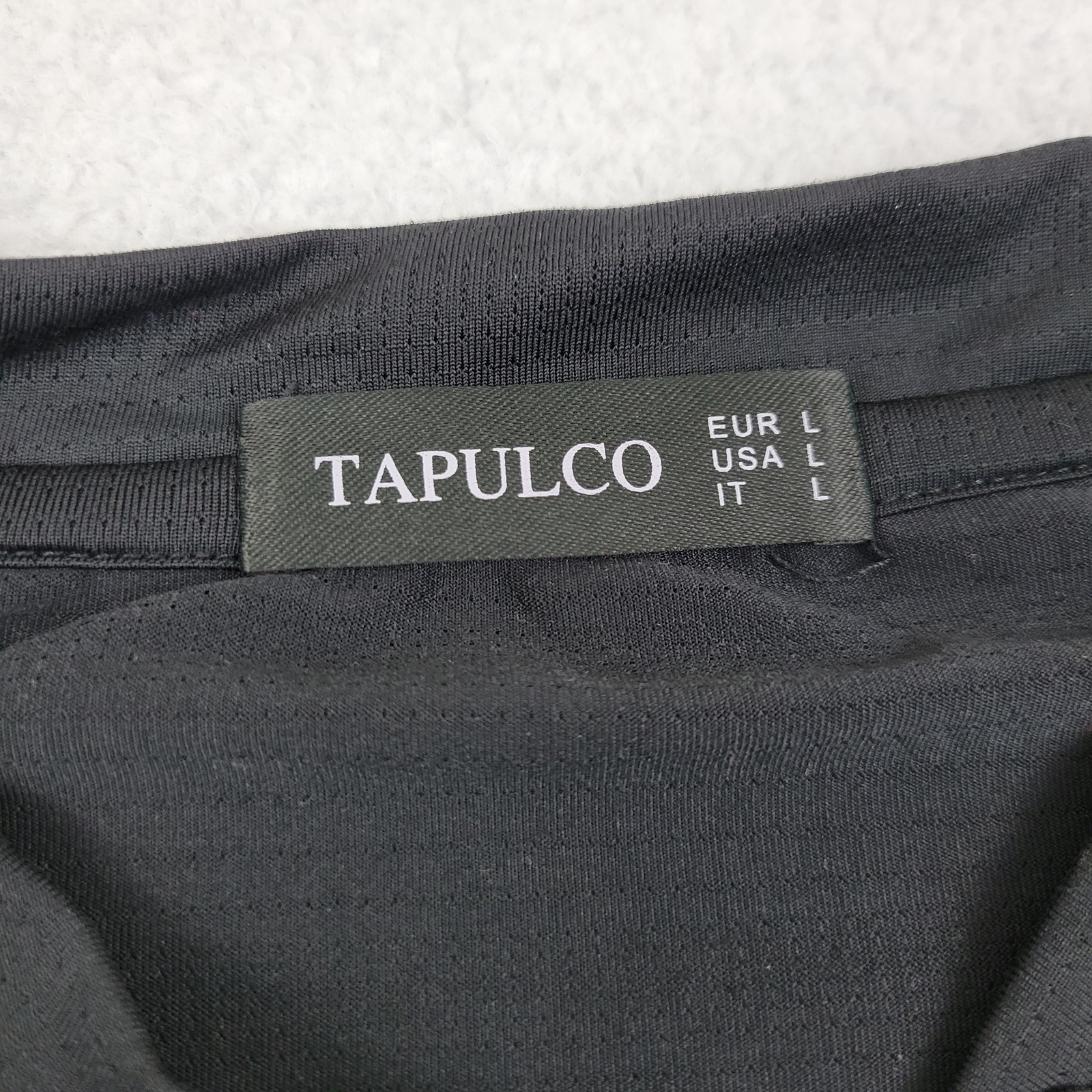 Tapulco Shirt Mens Large Black Camouflage Long Sleeve Henley Polyester Spandex