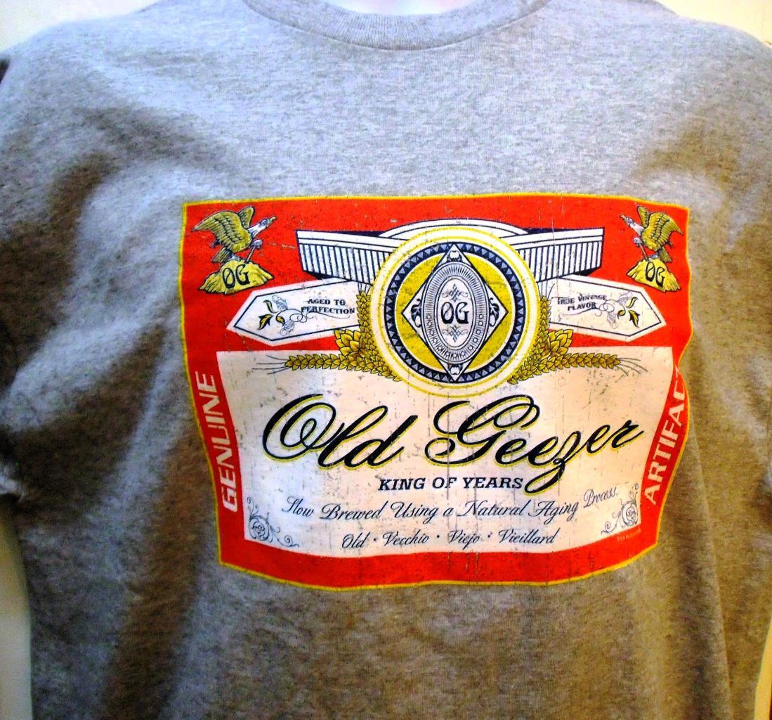 Old Geezer King of Years Grey T Shirt Lge Shirts Happen Machine Wash Gray Parody