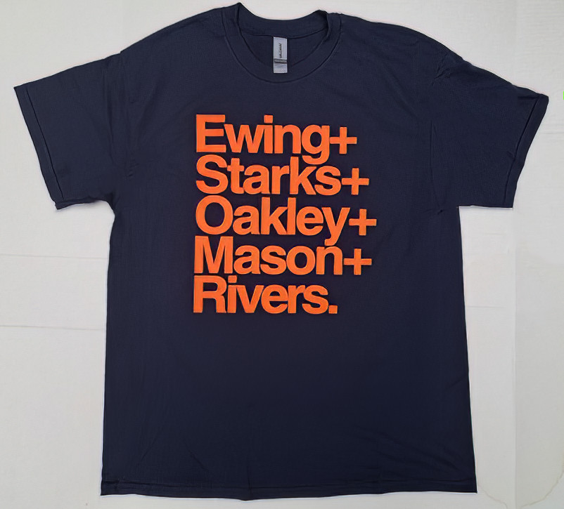 NYK 1994 Retro Names T Shirt, Patrick Ewing, John Starks, Oakley