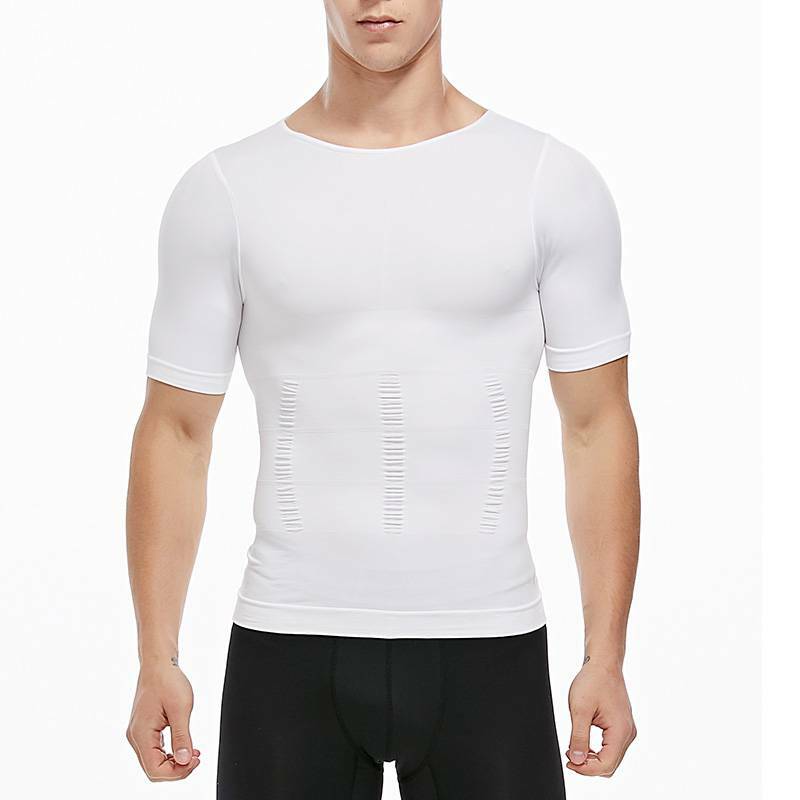 Men T-shirt Male Body Shaper Compression Shapewear Fitness Tummy Control Vest US