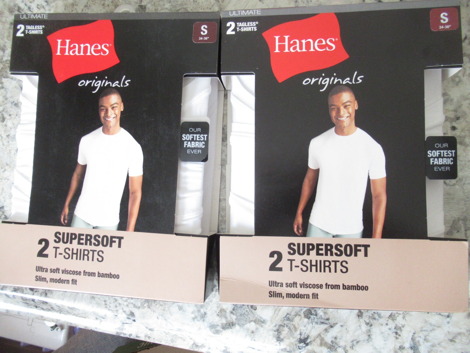 Hanes White T Shirts Sz Small Tagless 4 Total Softest Supersoft Slim Modern Fit