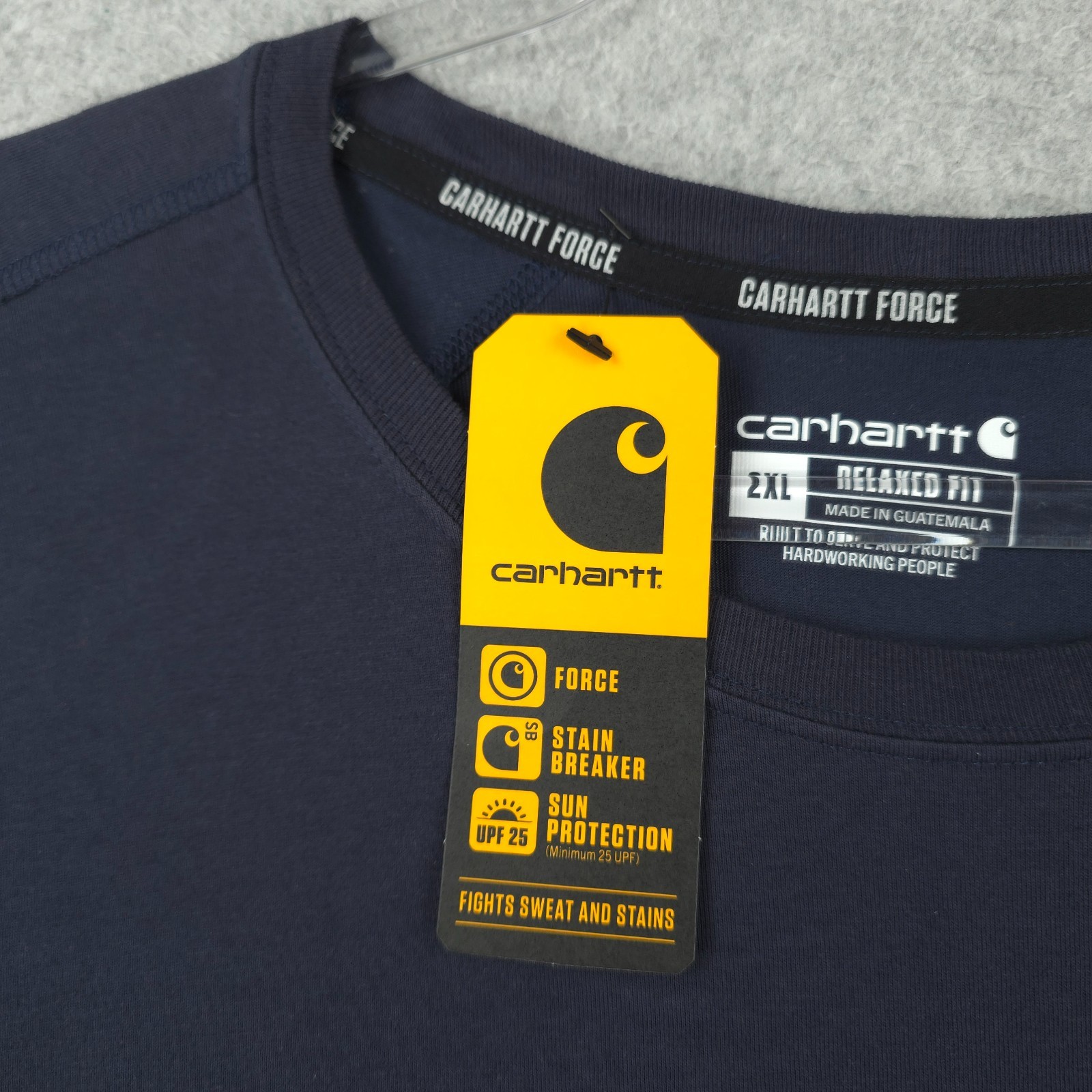 Carhartt Shirt Mens 2XL XXL Blue Long Sleeve Force Moisture Wicking Relaxed Fit