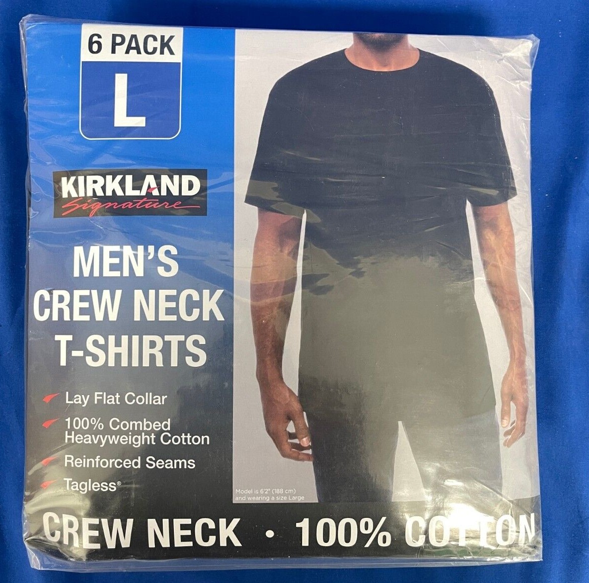 Kirkland Signature Men’s Crew Neck 6-Pack T-Shirts – Choose Color & Size – NEW