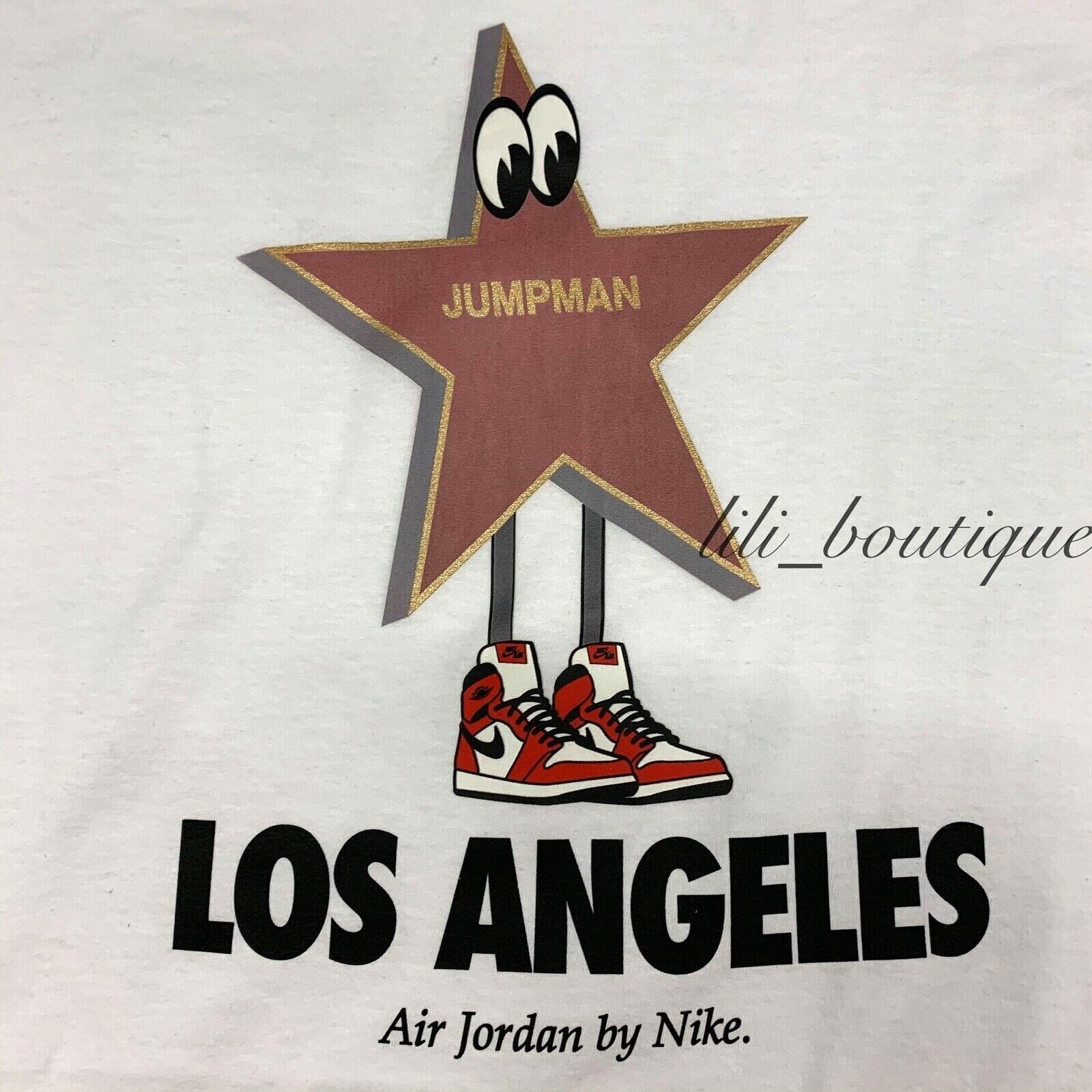 NWT Nike CU2107-100 Men’s Jordan Character LA Shirt Cotton White Multi Size XL