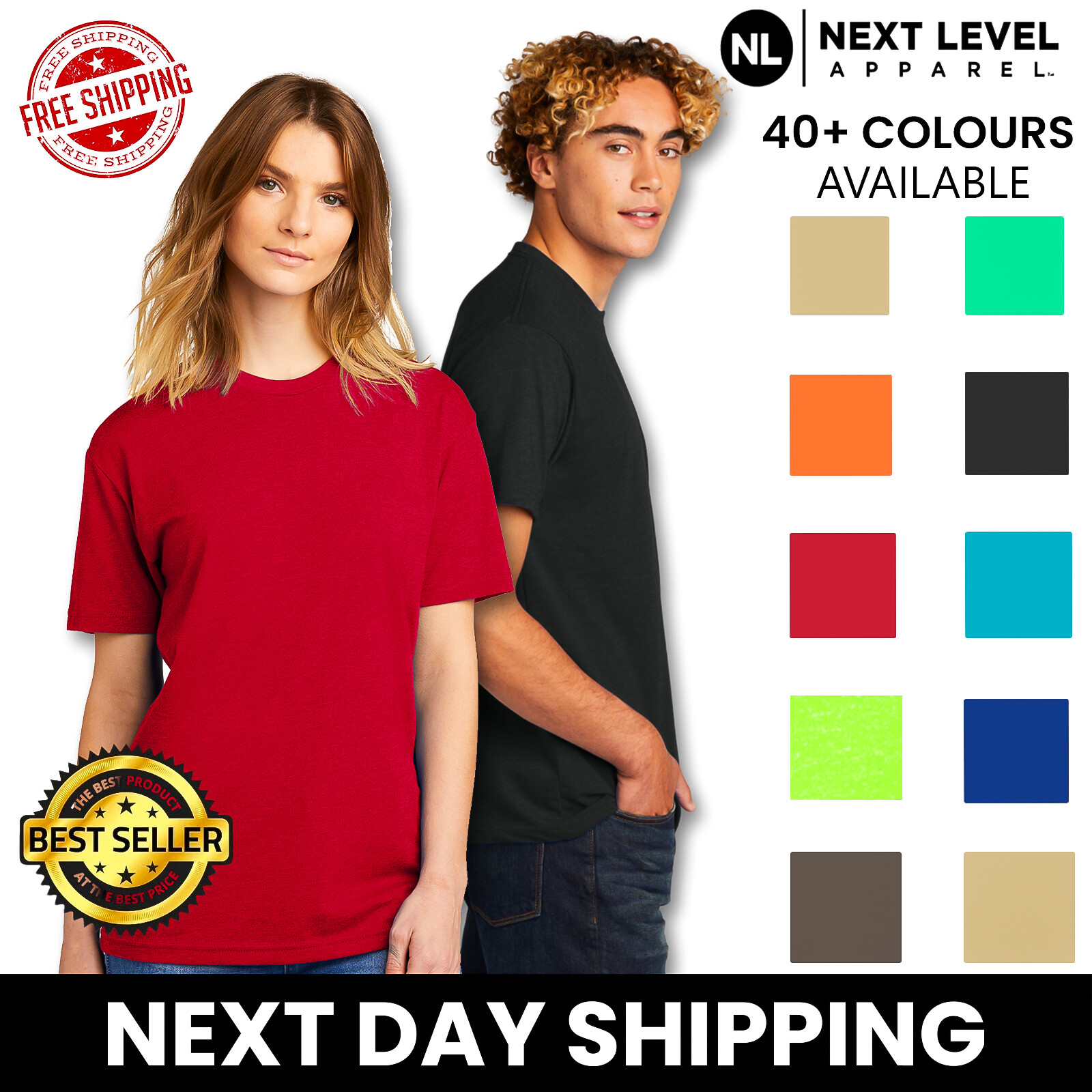 Next Level Apparel Men’s Short Sleeve Crew Neck CVC N6210 Unisex T-Shirt S-3XL