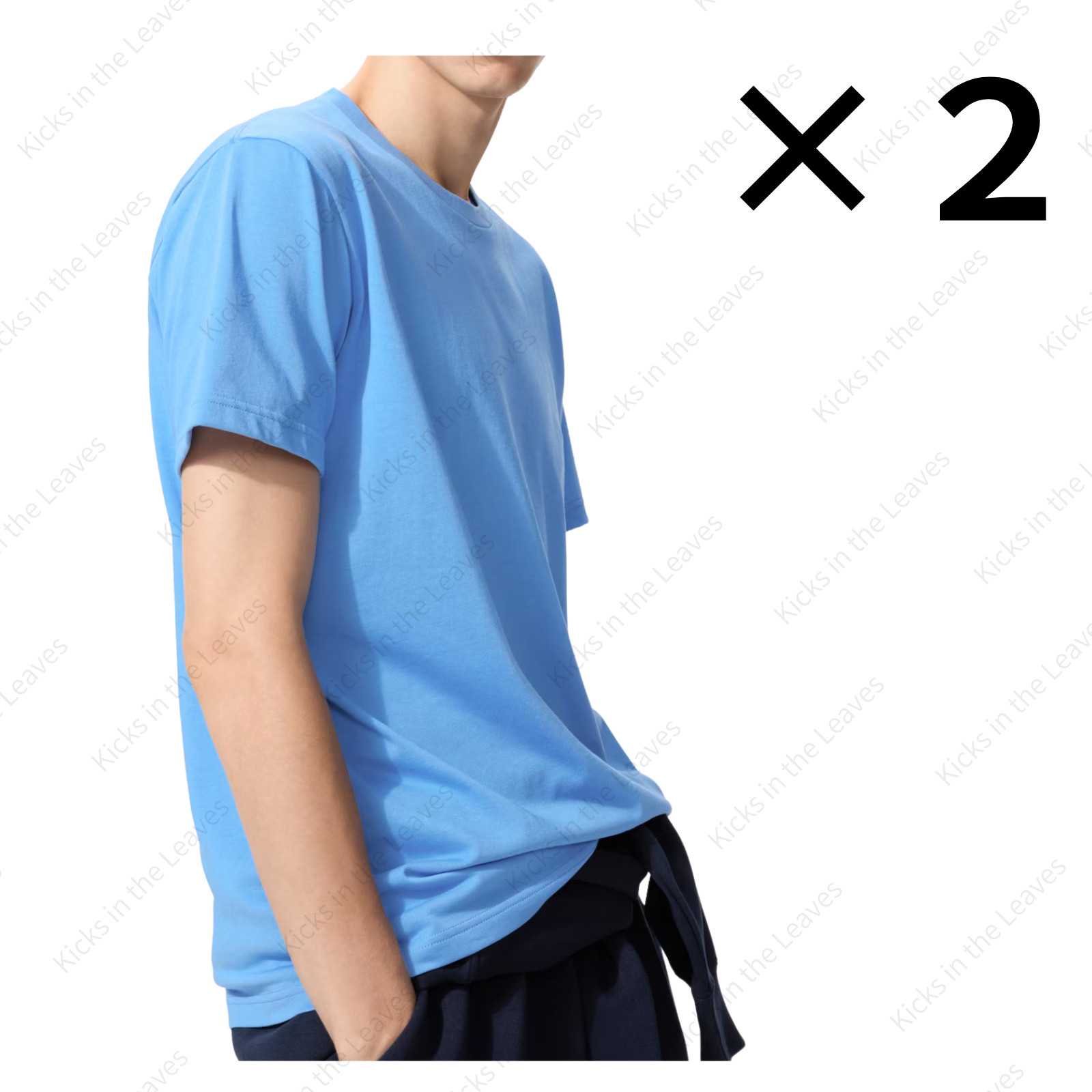 [2PCS SAME COLOR] UNIQLO Dry collar crew neck T-shirt XS-4XL 16Colors Unisex NWT