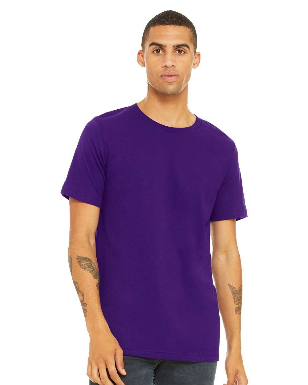 Bella + Canvas 3001C 3XL Team Purple Cotton Jersey Tee Unisex Tshirt