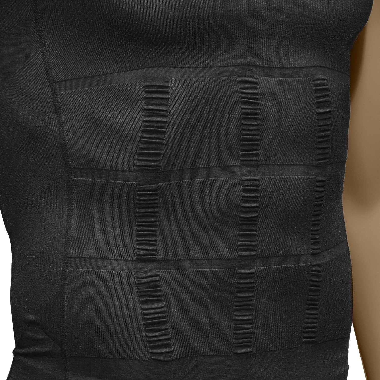 Men 3 Pack Body Shaper Slimming Tummy Vest Compression Shirts Tank Top Shapewear