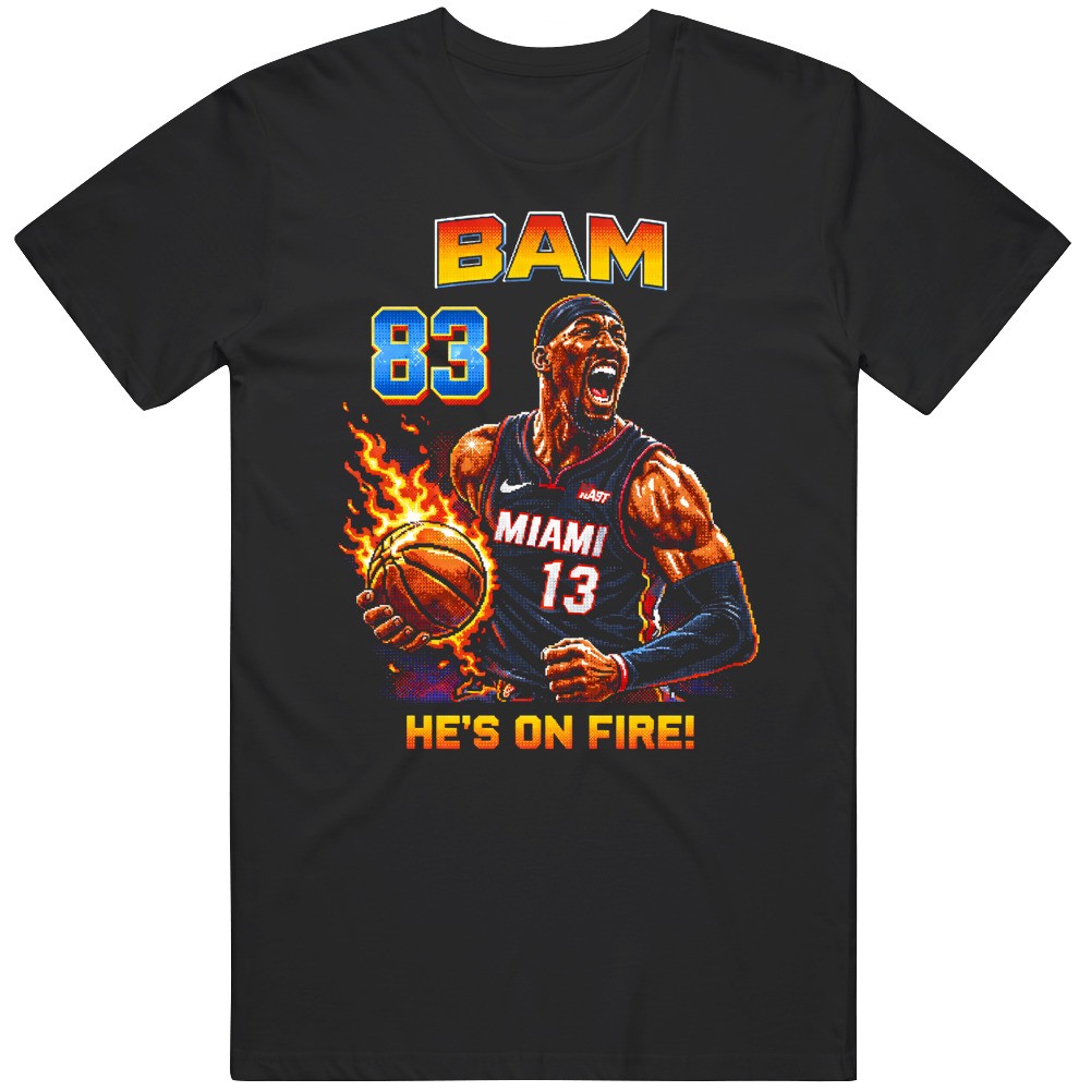 Bam Adebayo 83 Point Game The Bam Game Basketball Fan NBA JAM Parody v3 T Shirt